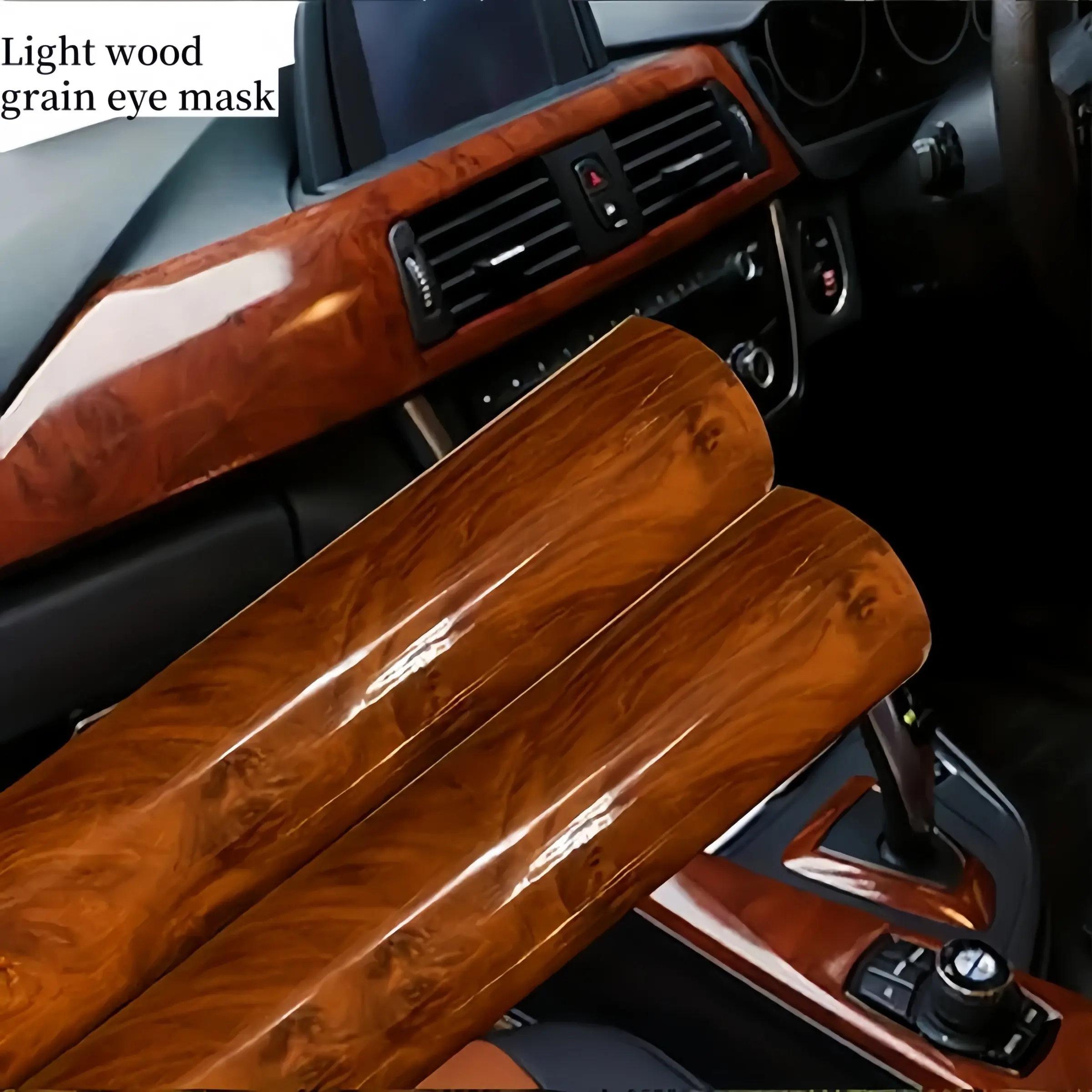 Wood Grain Pattern Car Interior Sticker, Glossy Retro Wood Grain Eye Mask Film, Car Vinyl Wrap Roll, Classic Peach Wood Grain Self Adhesive Bubble-free Decals, Car Stickers, Car Interior Decor, Car Accessories, Car Decorations Interior