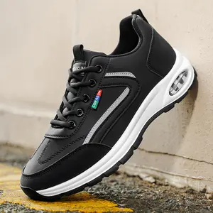 Men's Casual Sports Sneakers | Waterproof PU Leather & Non-Slip Air Cushion Shoes for Office Workers & Students | Perfect for Daily Commute & Outdoor Walking