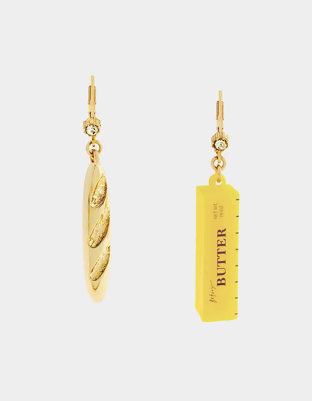MISMATCH BREAD N BUTTER EARRINGS YELLOW