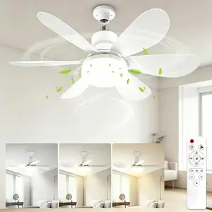 Ceiling Fan with Light, Socket Ceiling Fan, Socket Fan Light, Screw In Ceiling Fan, Fan Light Combo, Bulb Fan Light, Ceiling Fan with LED Light, Remote Control Fan Lamp, 20" E26 Dimmable LED Screw In Fan Light for Home Indoor Use