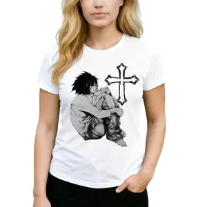 Death Note Ryuk Shinigami Light Yagami Anime TShirt Cotton Round Neck Shortsleeve Universal Fit Menswear Streetwear Top Machine Washable Clothes for Big & Tall Sizes - Universe