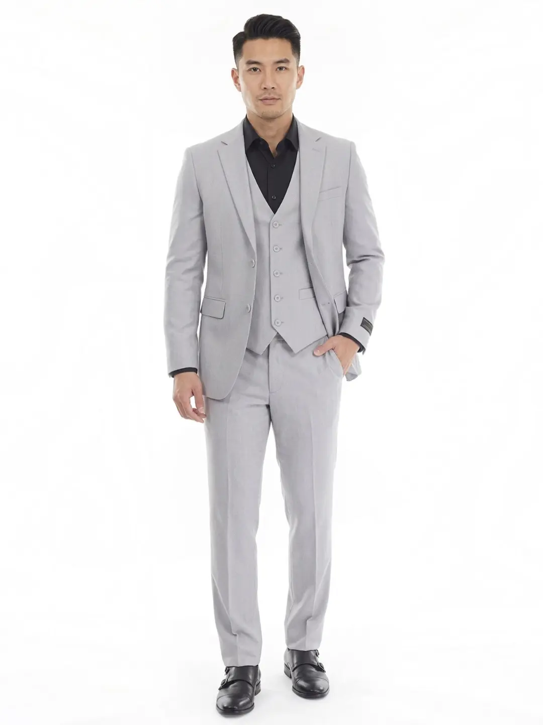 Men's 3-Piece Slim Fit Suit Set – Modern Stretch Suit with Vest | Wedding, Business & Formal