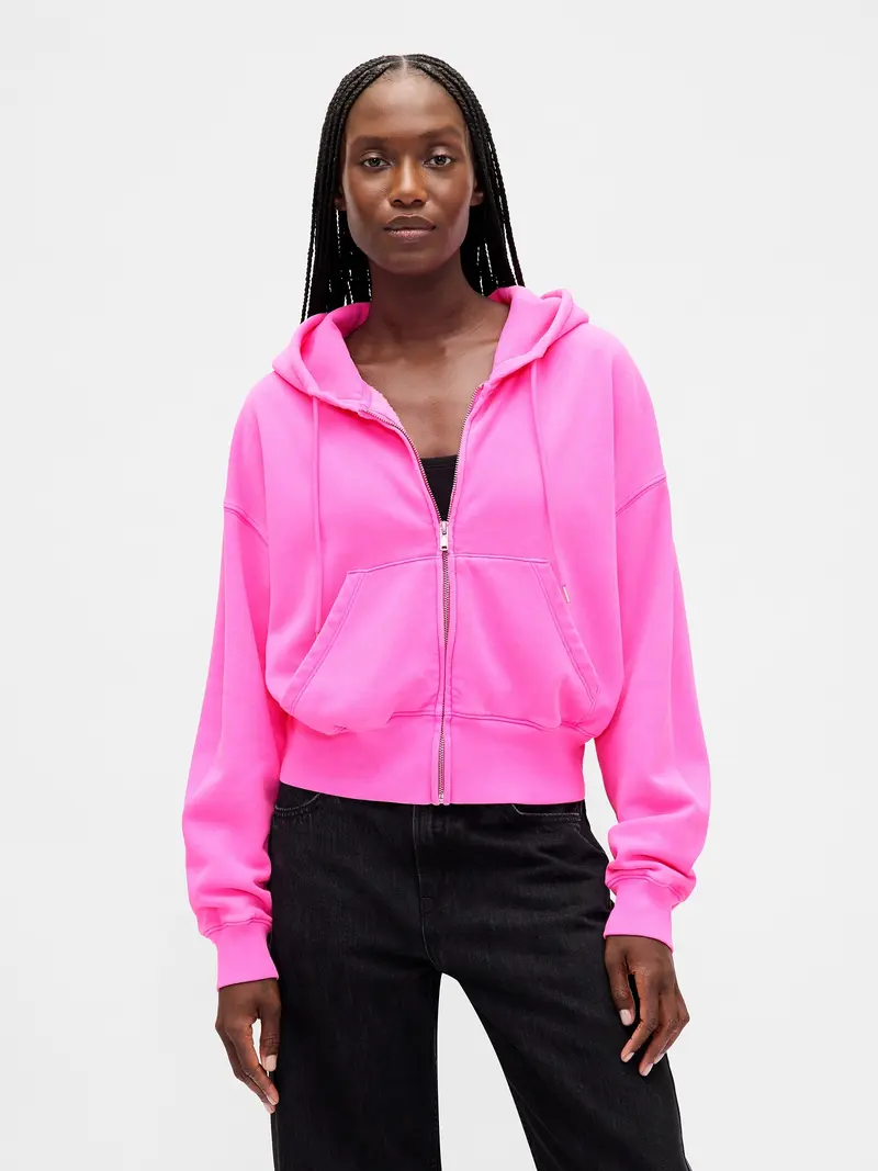 Relaxed Gap Logo Zip Hoodie_Navy Cherries - TikTok Shop
