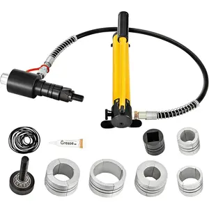 VEVOR Hydraulic Exhaust Pipe Expander, 1-5/8 to 4-1/4 Inch, 10 T Manual Hydraulic Pipe Stretcher, w/4 Dies and 2 Case, for Copper Aluminum Tubes in Car Repairing