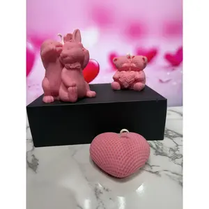 Bunny Heart Bear Pillar Candle Gift Box