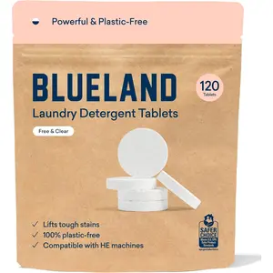 Laundry Detergent Tablets, 120 Count, Unscented Plastic-Free Eco-Friendly Pods, Sheets, Liquid Alternative - Natural, Gentle, Non Toxic