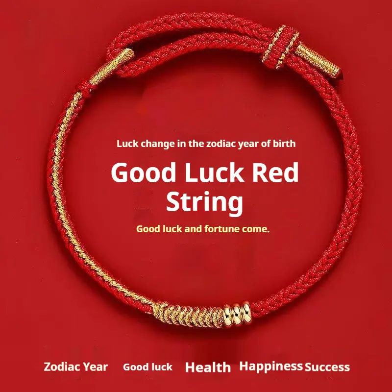 2026 Year of the Horse, Zodiac Year Red Rope Bracelet for Women, Versatile Tai Sui Red Rope, Handmade Red Woven Rope Bracelet