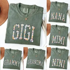 Comfort Colors Custom GIGI Moss T-Shirt, Personalized Family Gift, Floral Mama Nana Auntie Mimi Gigi Grammy Shirt, Mother’s Day Gift for Mom Grandma Family Tee – DPCLICK