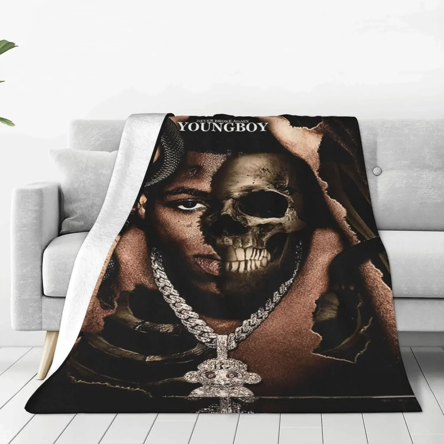 Classic Velvet Hip Hop Young-Boy Throw Blanket, Soft Cozy Lightweight Fuzzy Warm Flannel, 30x40in 50x40in 50x60in 80x60in Sizes for Home Couch Sofa, Ideal for Room & House Decor, Room Decor, Velvet Fabric