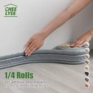 1/4 Rolls Self-Adhesive Foam Edge Trim Strip, Wall Panel Molding, 8mm Thick, Easy Peel & Stick, Ideal for Corners, Ceilings, Offices, Warehouses, Living Rooms. 3.35inx90.55in