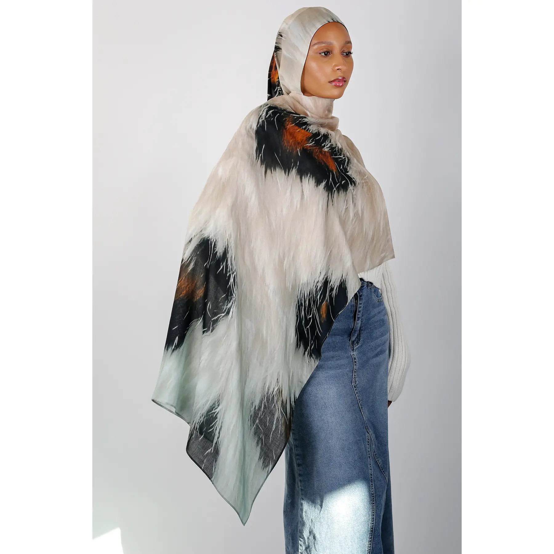 Snowfall Leopard Print Modal Hijab