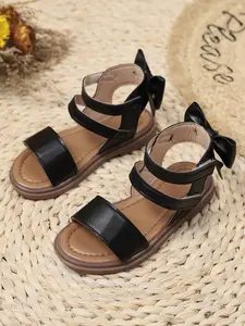 Sweet Bow Knot Kids Sandals, Bow Decorated Sandals, Bowknot Design Sandals, Soft Non-Slip Comfortable Breathable, Summer Fashion Casual Shoes for Girls, Trendy All-Season Wear