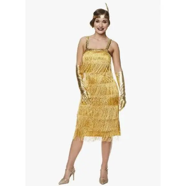 Gold Flapper - Roaring 20's - Great Gatsby - Costume - Women - 2 Sizes