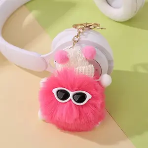 8PCS Fluffy Ball Cute Little Elf Keychains, Small Coal Ball Plush Pendant Decoration Gift Bag Pendant Creative Keychains