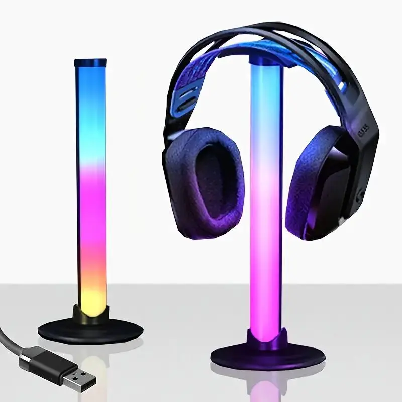 LED Gaming Headphone Holder with Light, USB Powered Headphone Stand with Touch Control, Novelty Lighting for Home Decor, Ideal Gift for Gamers & Music Lovers
