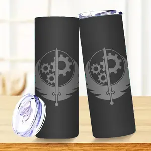 20oz Tumbler with lid- Insulated Cup- Travel Coffee Mug - Fallout Brotherhood of Steel Logo Pattern, Great for Home Decor, Coffee Mugs, Gift for Gaming Fans & Local Warehouse