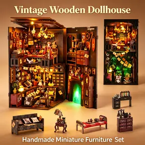 Collector's Edition Unisex 3D Interlocking Wooden Puzzle - Handmade Craft Miniature Furniture, Stress-Relieving DIY Woodwork Desktop Model, Magical Home Decoration, Creative Birthday Gift (Brown Wood Finish)