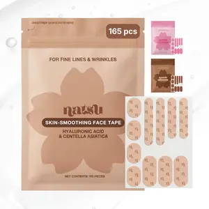 Face Tape 165 Pre-Cut Pieces - Cotton - Hyaluronic Acid & Centella Asiatica (Cica) - Overnight Anti Wrinkle Patches – Forehead, Smile Line, Frown Line, Crows Feet – Hypoallergenic Latex-Free (Vanilla)