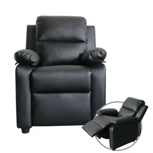 UNICOO Toddler Recliner Chair – Comfy PU Leather Kids Armchair with Footrest, Headrest & Lumbar Support