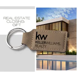 Rectangular Leather Keychain