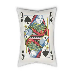Spun Polyester Pillow, Queen of Spades Card Throw Pillow, Game Room Decor, Poker Night Pillow, Casino Theme Pillow, Black Jack Table Pillow,