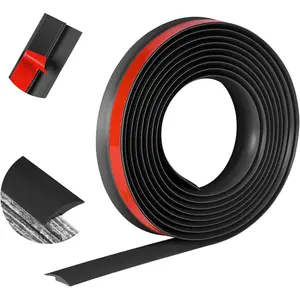 20Ft Self Adhesive Floor Transition Strip, Peel and Stick PVC Threshold Edging Trim, Carpet to Tile Floor Joining Strip for Height Less Than 5mm Black