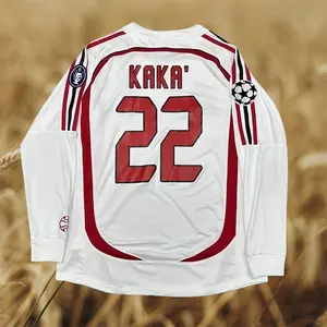 06-07 Season Away White Kaka #22 Long-Sleeve Soccer Jersey