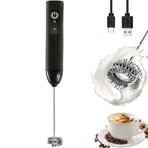 Milk Frother Rechargeable Handheld Electric Whisk Coffee Frother Mixer 3 Speed Adjustable Foam Maker Blender for Coffee Matcha Latte Cappuccino Hot Chocolate Portable Powerful Easy to Clean - coffee tool