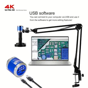 IZHAN 4K Digital Microscope for Electronic Soldering Coin Microscope 48MP 60FPS Camera HDTV USB 150X Lens Bracket Windows Mac
