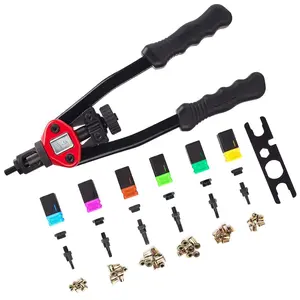 13" Rivet nut Tool Nut/Thread Hand Riveter Blind Rivet Kit M5 M6 M8 SAE 10-24, 1/4-20, & 5/16-18 W/ 60 count Rivnuts