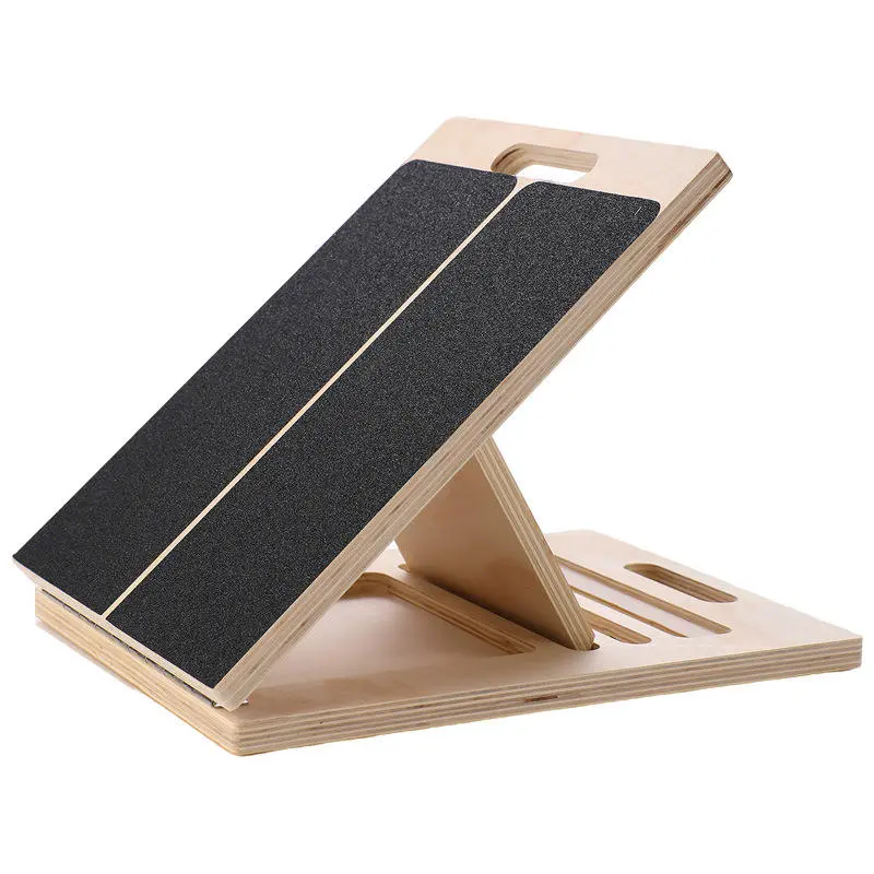 Slant Board for Calf Stretching, Adjustable Portable Wooden Incline Board for Calf Stretcher with Training Poster, 450 Lbs Weight Capacity Calf Stretch Wedge for Leg, Knees, Heel, Ankle & Stretching Calf Board