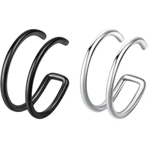 2-5 Pcs 18G 20G Nose Rings Hoops Nose Piercings Nose    Nose Ring  Septum Double Hoop Nose Ring Hoop Lip Nose Rings for Women Clip  Helix Cartilage Hoop Earrings