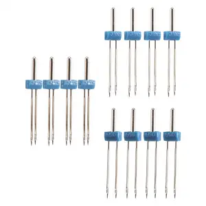 12 Pieces Twin Needles, Double Twin Needles with Plastic Box for Household Sewing Machine, 3 Sizes Mixed 2.0/ 90, 3.0/ 90, 4.0/ 90