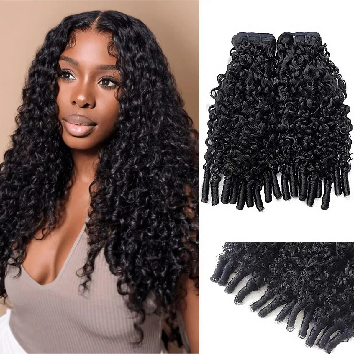 OQ HAIR Burmese Curly Hair 3 4 Bundles 100% Virgin Human Hair Extensions 3 4 Bundle Deals Sew in Hair Weaving #DealsForYouDays