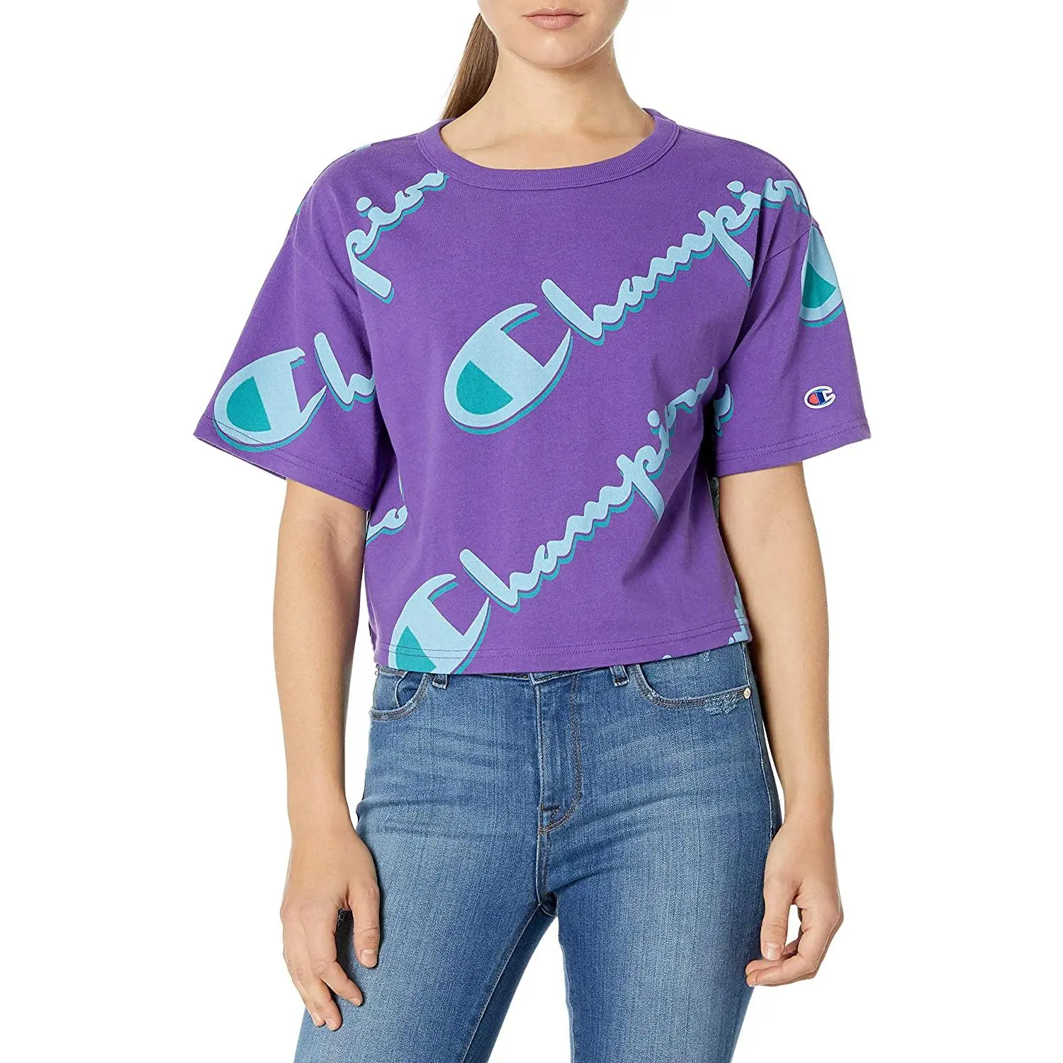 Champion Logo Mono T-SHIRT Womens Active Shirts & Tees