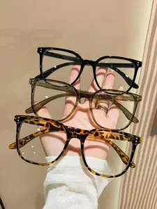 Classic Unisex Anti-Blue Light Square Flat Glasses, Stylish Square Frames, Multi-Color Leopard Pattern Eyeglasses Set, Ideal for Office, TV, Gaming, Square Frame Eyewear, All Seasons