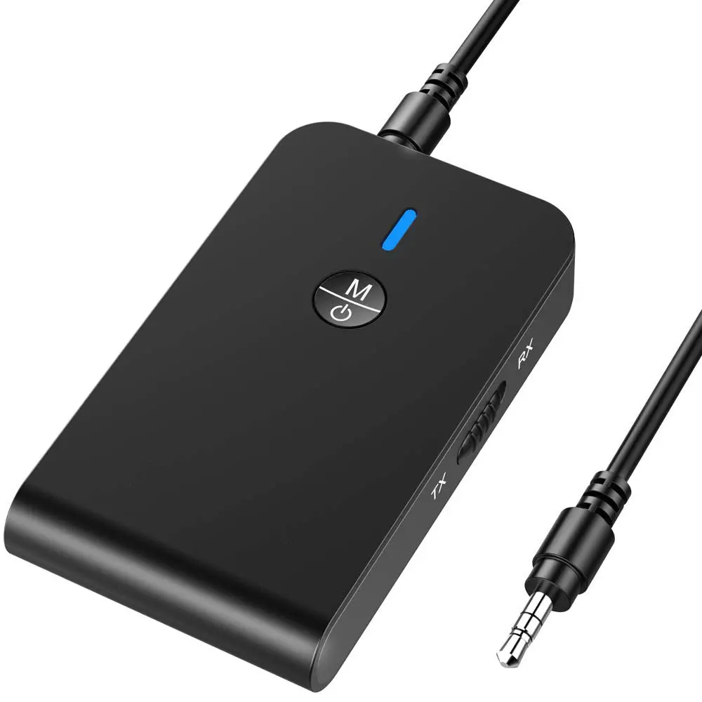 Airplane Bluetooth Adapter for Headphones, BluetoothTransmitter for TV to Headphones, 3.5mm Car Adapter forHandsfree Call Music, Audio Receiver for Home Speaker, Bluetooth Transmitter Receiver