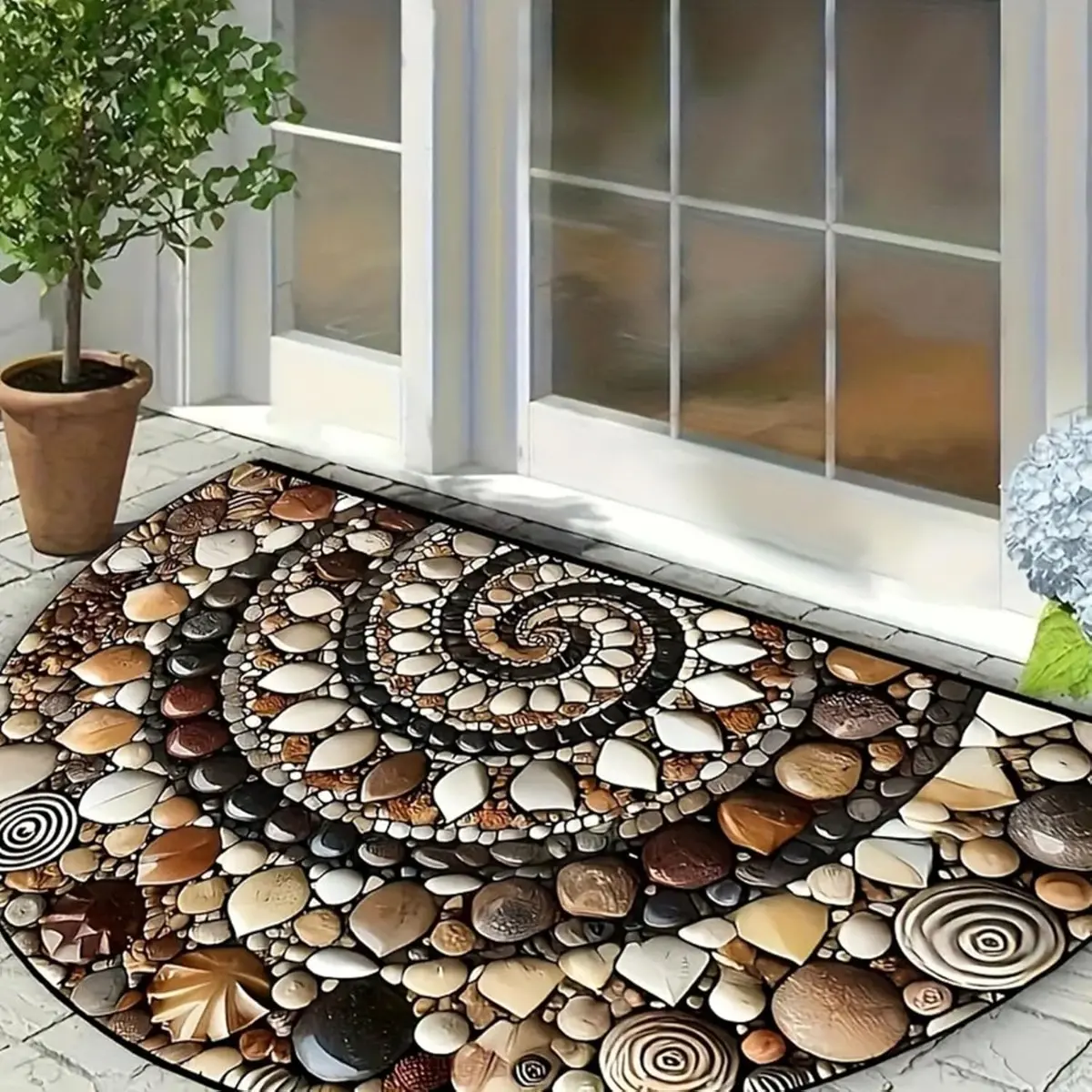 Versatile 2 Piece Doormat Set for Indoor Outdoor Use Front Door Entryway Porch Patio Home Decor Non Skid Rubber Backing Durable Matting All Season