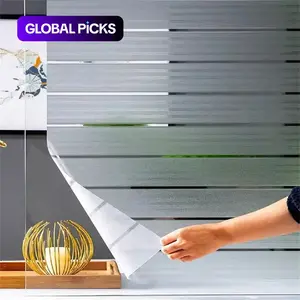 Striped Pattern Static-Cling Frosted Window Sticker, 1 Piece Removable Self-Adhesive Window Privacy Film, Waterproof Glass Sticker for Home, Office & Bathroom #GLOBAL PICKS