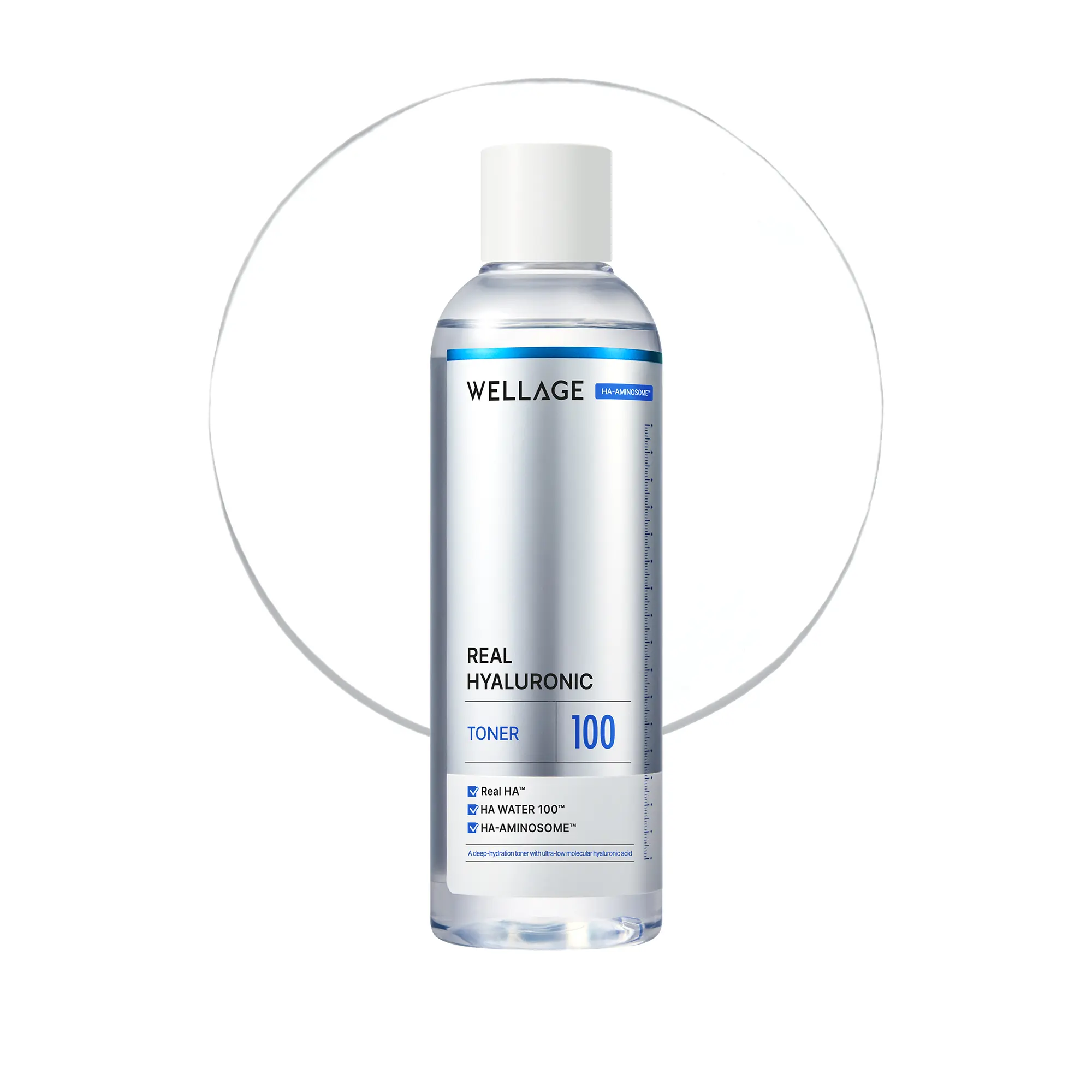 Wellage Real Hyaluronic Toner 200ml (6.76 fl.oz)  | Hydrating Facial Toner, Hyaluronic Acid, Dewy Skin, Smooth Skin, Korean Skincare