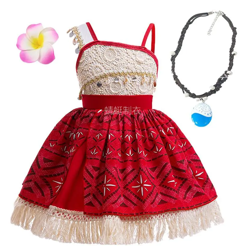 Girls' Princess Dress with Square Neck and Puff Sleeves, Formal Colorblock Ocean-Themed Midi Gown with Accessories, Accessories Set, Midi Length, Holiday Look, Sleeveless, 3-4Y