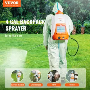 VEVOR Battery Powered 12V/8Ah Backpack Sprayer 4 Gal Tank 0-90 PSI Adjustable Pressure Max. Flow Rate 4.1 L/Min with 8 nozzles
