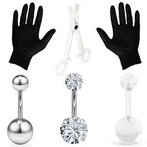Belly Button Navel Kit for Women Men 14G Bellybuttons Ring Percing Kit