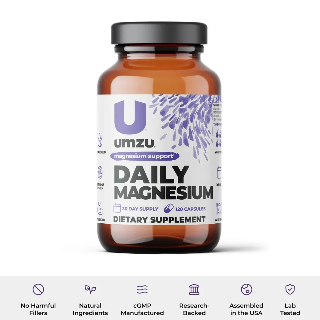 UMZU Daily Magnesium Dietary Supplements - Bioavailable Multi-Ingredient Softgels for Energy Boost, Sleep Support, Muscle Health, Metabolism Support, 120 Capsules (Vitamins & Minerals)