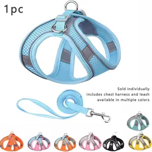 Dog harness and lead set，Pet dog harness，Pet lead, no tangle leash, vest-style cat and dog harness, reflective cat walking rope.Reflective Pet Harness Vest for Cats & Dogs, Adjustable Safety Belt Set, Night Reflective Straps, Prevents Escape