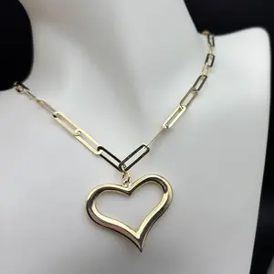 10K Gold Paperclip Necklace 4mm 18 Inch