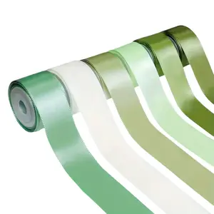 2.5cm Dual-Sided Satin Ribbon Set, 6 Rolls, Perfect for Weddings, Gifts, Crafts, Holiday Decorations, Multiple Colors Available
