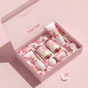 TAZTIR Rose Fragrance 5-in-1 Travel Size Bath & Body Care Set - Shampoo, Conditioner, Body Wash, Body Lotion & Body Mist, Moisturizing & Refreshing Full Body Care Kit, Perfect for Travel, Gifts & Daily Use, All Skin Types Friendly