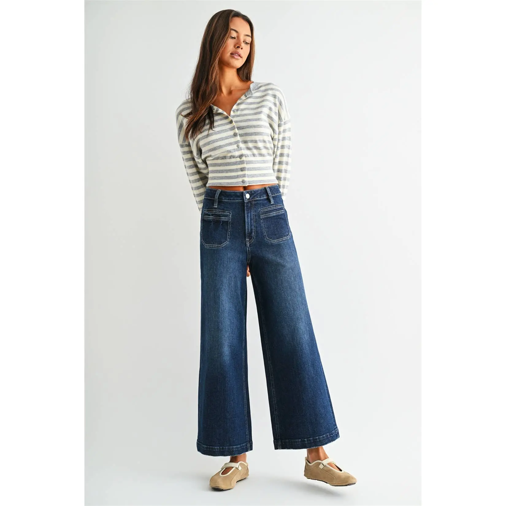 Mica High Rise Crop Patch Pocket Jean