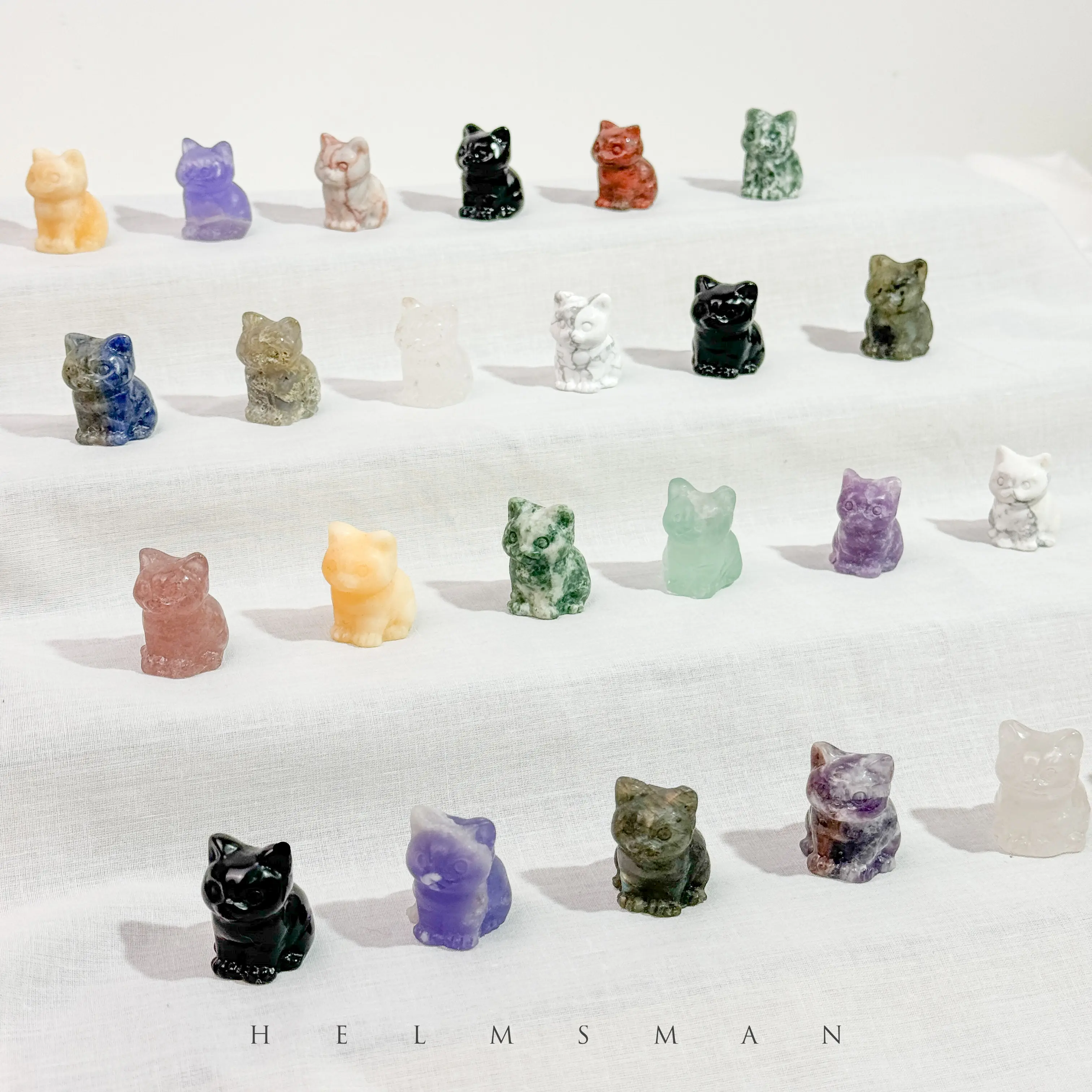 [Video Order] 1-Count Natural Mini Crystal Carvings (12g-18g) - Rose Quartz, Howlite, Fluorite, Dream Amethyst, Yellow Calcite, Moss Agate & More - Crystals Jewelry Accessories Decor, 3D Decor Gift Ideas